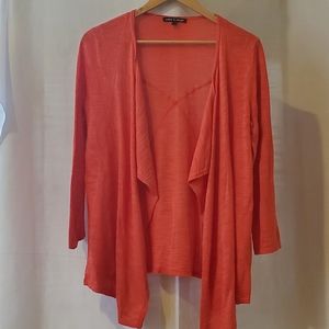 Cable & Gauge tangerine orange cardigan
